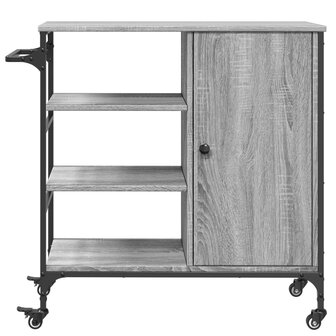 Keukentrolley 87,5x38,5x84,5 cm bewerkt hout grijs sonoma eiken 8