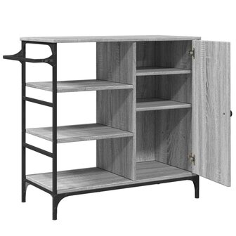 Keukentrolley 87,5x38,5x84,5 cm bewerkt hout grijs sonoma eiken 9