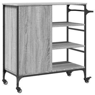 Keukentrolley 87,5x38,5x84,5 cm bewerkt hout grijs sonoma eiken 11