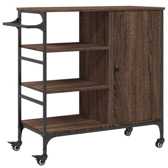 Keukentrolley 87,5x38,5x84,5 cm bewerkt hout bruin eikenkleurig 2