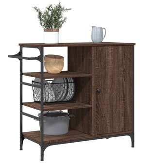 Keukentrolley 87,5x38,5x84,5 cm bewerkt hout bruin eikenkleurig 6