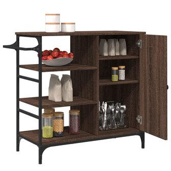 Keukentrolley 87,5x38,5x84,5 cm bewerkt hout bruin eikenkleurig 7