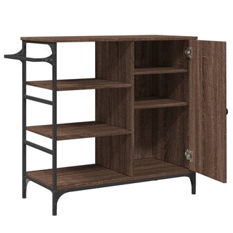 Keukentrolley 87,5x38,5x84,5 cm bewerkt hout bruin eikenkleurig 9