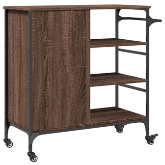 Keukentrolley 87,5x38,5x84,5 cm bewerkt hout bruin eikenkleurig 11