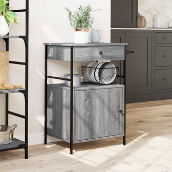 Keukentrolley 56x43x89,5 cm bewerkt hout grijs sonoma eiken 3