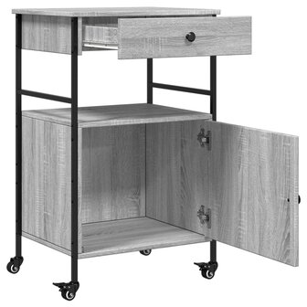 Keukentrolley 56x43x89,5 cm bewerkt hout grijs sonoma eiken 8