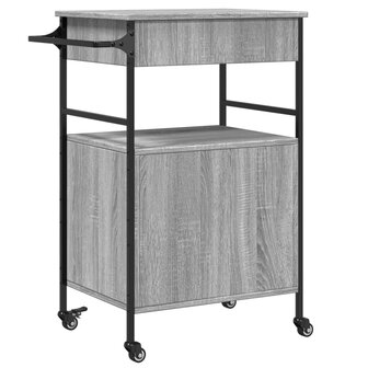 Keukentrolley 56x43x89,5 cm bewerkt hout grijs sonoma eiken 11