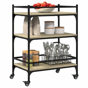 Keukentrolley 65x40x86,5 cm bewerkt hout sonoma eikenkleurig 6