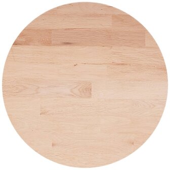 Tafelblad rond &Oslash;50x1,5 cm onbehandeld massief eikenhout 2
