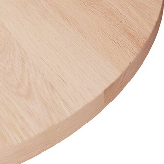 Tafelblad rond &Oslash;50x1,5 cm onbehandeld massief eikenhout 3