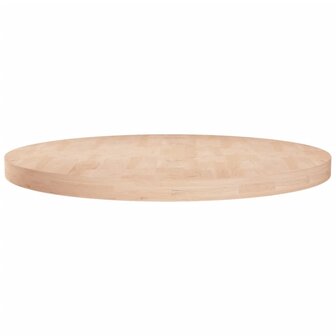 Tafelblad rond &Oslash;80x4 cm onbehandeld massief eikenhout 1
