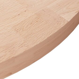 Tafelblad rond &Oslash;80x4 cm onbehandeld massief eikenhout 3