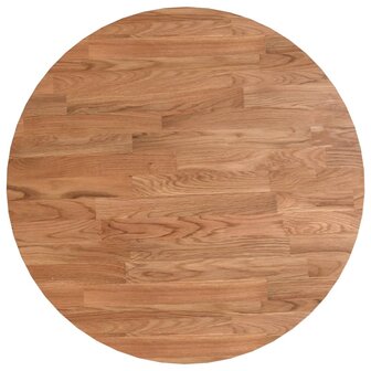 Tafelblad rond &Oslash;40x1,5 cm bewerkt massief eikenhout lichtbruin 2