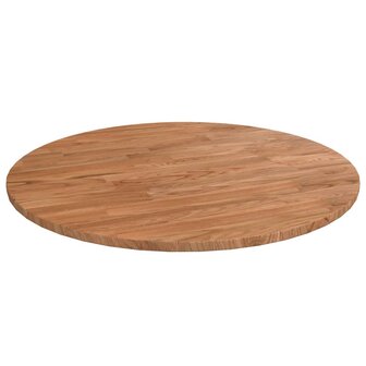 Tafelblad rond &Oslash;50x1,5 cm behandeld massief eiken lichtbruin 1