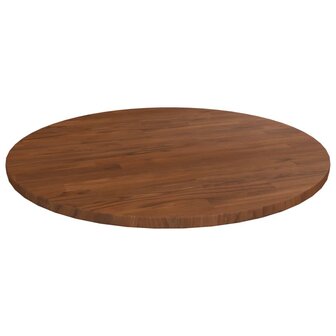 Tafelblad rond &Oslash;50x1,5 cm bewerkt massief eikenhout donkerbruin 1