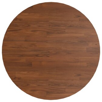 Tafelblad rond &Oslash;50x1,5 cm bewerkt massief eikenhout donkerbruin 2