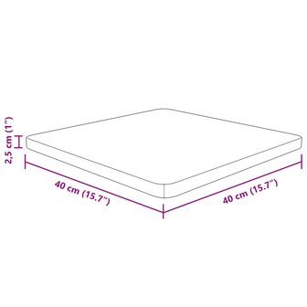 Tafelblad vierkant 40x40x2,5cm behandeld eiken donkerbruin 4