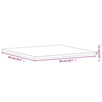 Tafelblad vierkant 50x50x1,5 cm massief beukenhout 7