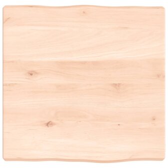 Tafelblad natuurlijke rand 40x40x(2-4) cm massief eikenhout 2