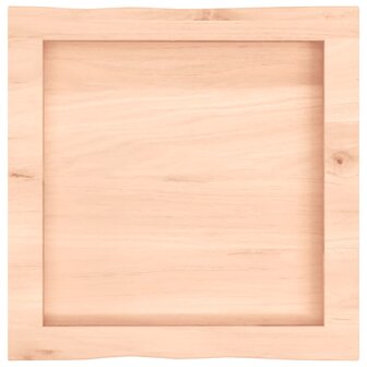 Tafelblad natuurlijke rand 40x40x(2-4) cm massief eikenhout 4