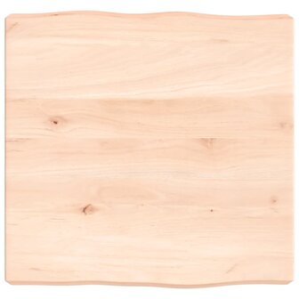Tafelblad natuurlijke rand 40x40x(2-6) cm massief eikenhout 1