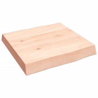 Tafelblad natuurlijke rand 40x40x(2-6) cm massief eikenhout 3
