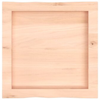 Tafelblad natuurlijke rand 40x40x(2-6) cm massief eikenhout 4