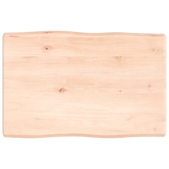Tafelblad natuurlijke rand 60x40x(2-4) cm massief eikenhout 2
