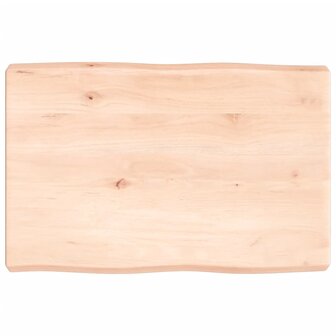 Tafelblad natuurlijke rand 60x40x(2-6) cm massief eikenhout 2
