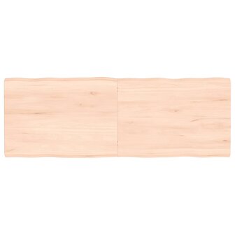 Tafelblad natuurlijke rand 140x50x(2-4) cm massief eikenhout 2