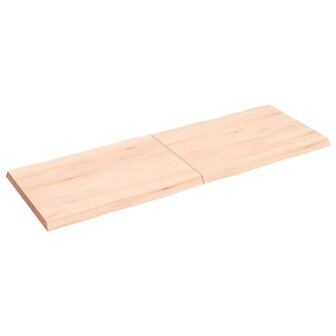 Tafelblad natuurlijke rand 140x50x(2-4) cm massief eikenhout 4