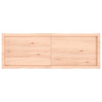 Tafelblad natuurlijke rand 140x50x(2-4) cm massief eikenhout 5