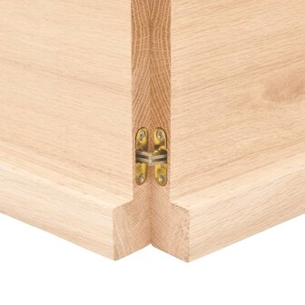 Tafelblad natuurlijke rand 140x50x(2-4) cm massief eikenhout 8