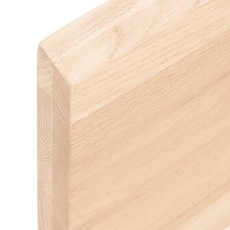 Tafelblad natuurlijke rand 140x50x(2-4) cm massief eikenhout 9