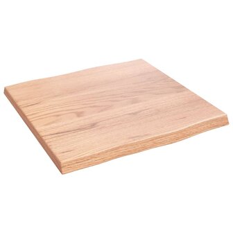 Tafelblad natuurlijke rand 40x40x2 cm eikenhout lichtbruin 3