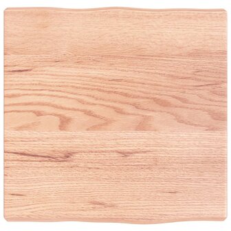 Tafelblad natuurlijke rand 40x40x(2-4) cm eikenhout lichtbruin 2