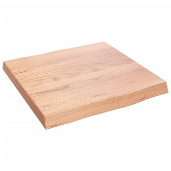 Tafelblad natuurlijke rand 40x40x(2-4) cm eikenhout lichtbruin 3