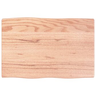 Tafelblad natuurlijke rand 60x40x2 cm eikenhout lichtbruin 2