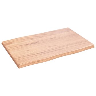 Tafelblad natuurlijke rand 60x40x2 cm eikenhout lichtbruin 4
