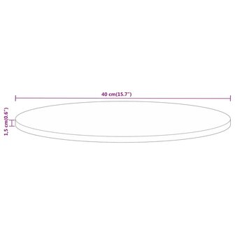 Tafelblad rond &Oslash; 40x1,5 cm massief ruw mangohout 8