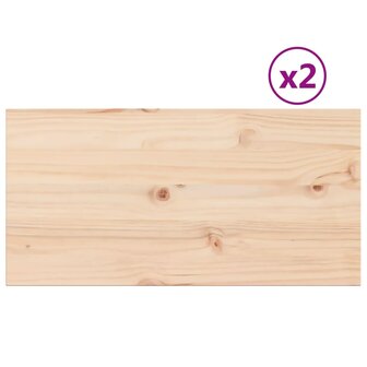 Tafelbladen 2 st rechthoekig 80x40x1,7 cm massief grenenhout 2