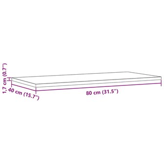 Tafelbladen 2 st rechthoekig 80x40x1,7 cm massief grenenhout 10