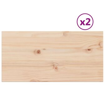 Tafelbladen 2 st rechthoekig 60x30x2,5 cm massief grenenhout 2
