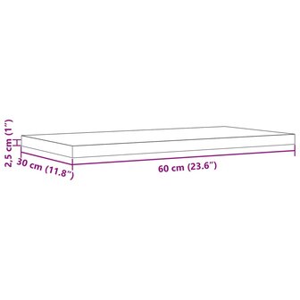 Tafelbladen 2 st rechthoekig 60x30x2,5 cm massief grenenhout 10
