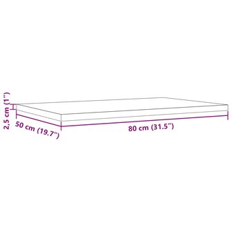 Tafelblad rechthoekig 80x50x2,5 cm massief grenenhout 9