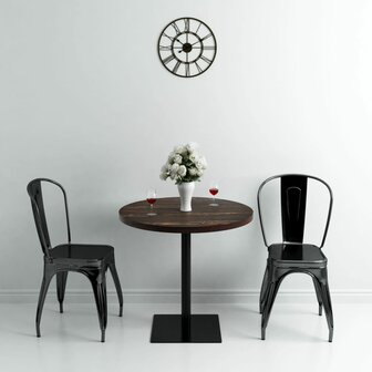Bistrotafel rond 80x75 cm MDF en staal donker essenkleur  1