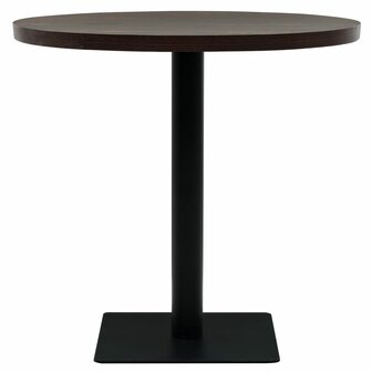 Bistrotafel rond 80x75 cm MDF en staal donker essenkleur  3