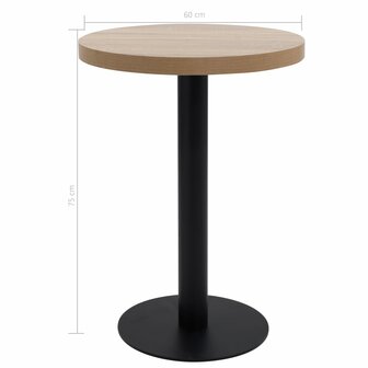 Bistrotafel 60 cm MDF lichtbruin 5
