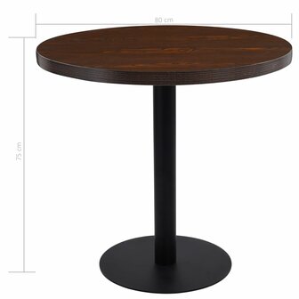 Bistrotafel 80 cm MDF donkerbruin 5
