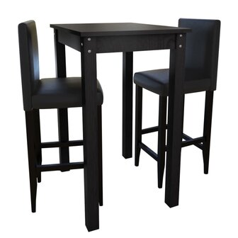 Bartafel met 2 barkrukken zwart 1